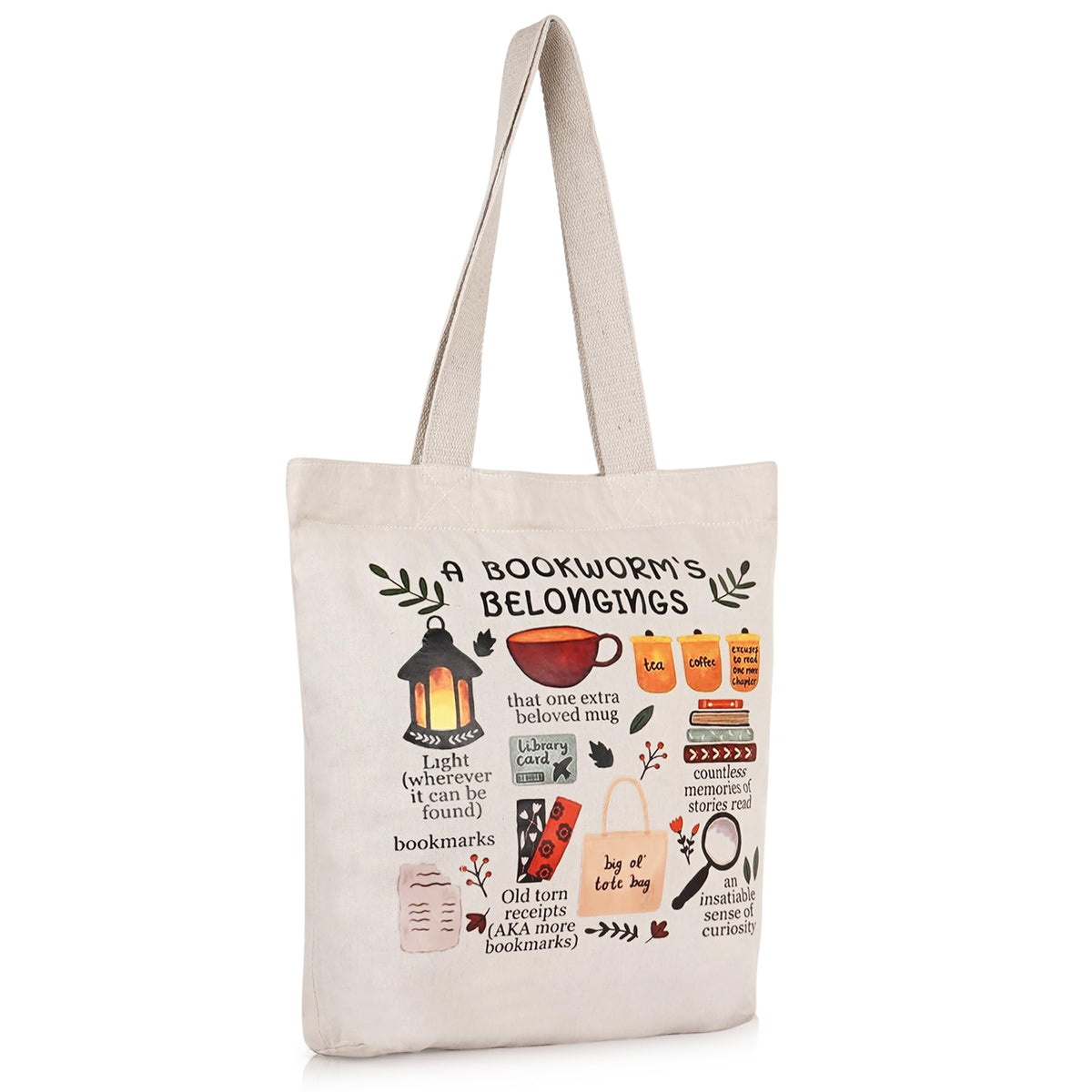 Half Moon Canvas Tote Bag Aesthetic Reusable Cotton Bags for Women Ladies Girls for School, College, Office, Travel Large Printed Design Eco-Friendly Shopping Bag for Everyday Use (Book Lover)