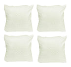 House of Quirk Polar Fleece Fabric Cushion Cover with Zipper Pack of 4 (White, 45 x 45 cm)