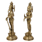 ARTVARKO Brass Lakshmi Narayan Murti Lakshmi Vishnu Maha Laxmi Standing Idol Height 13 Inches