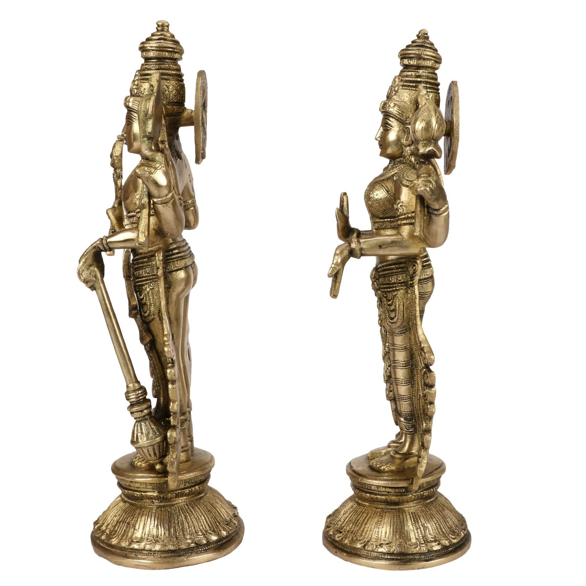 ARTVARKO Brass Lakshmi Narayan Murti Lakshmi Vishnu Maha Laxmi Standing Idol Height 13 Inches
