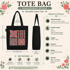 Kaigan Black Premium Tote Bag Printed Designed Canvas Tote Bags For Women, Ecofriendly Cotton Canvas Bag for Girls Tote bag For Shopping, College, Travel, Handbag For Unisex