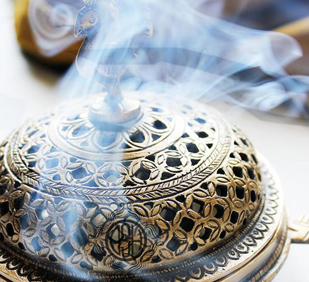 DSH Brass Peacock Tortoise Dhoop Dani Incense Burner for Puja Traditional Loban Burner Dhoop Holder for Home, Temple, Office, Meditation