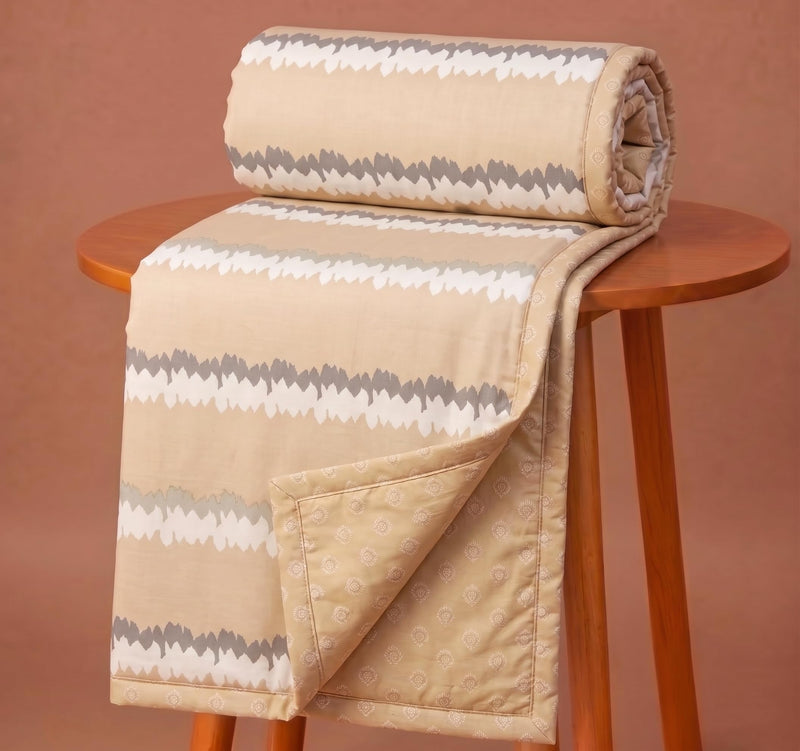 SANMARINO Cotton Dohar for Single Bed, Lightweight AC Dohar Blanket, Soft Breathable Fabric, All-Season Comfort, Easy Care – 58 x 88 Inches (147 x 224 cm) (Sand Beige) Kafalo