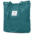 Lyrovo Women Corduroy Shoulder Tote Bag for Work Beach Travel and Shopping Grocery (Green)
