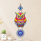 Artvibes Artistic Owl Nazar Battu Wall Hanging for Home Entrance | Evil Eye MDF Decorative Wall Art | Lucky Charm Decor for Bedroom | Living Room | Office & Balcony | Housewarming Gift (WH_8525N)