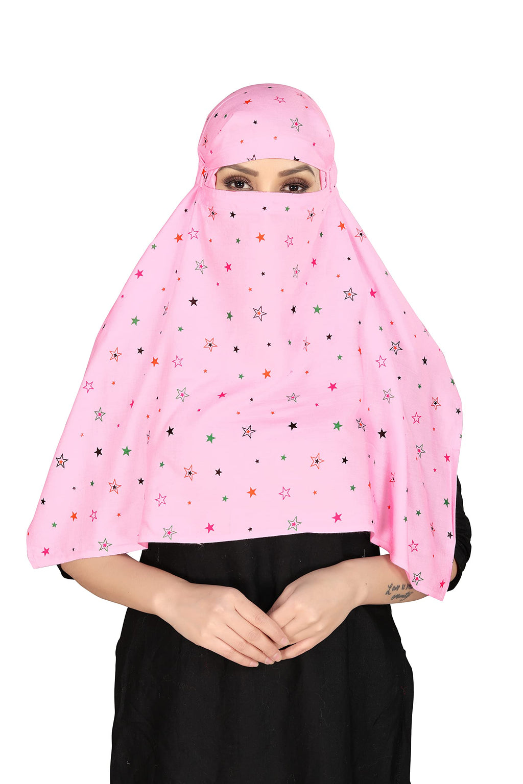 7 season's Women's Cotton Scarf Cum Mask Universal Size Usable For Vehicle Driver For Sunlight Uv Protection White Printed Design (Pink-S), Female