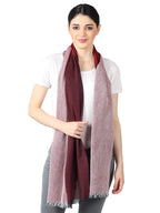 Flyer Women's stole/scarf Colour- Maroon Red & White stylish 100% soft viscose ethnic scarves pack of 1 ST-12