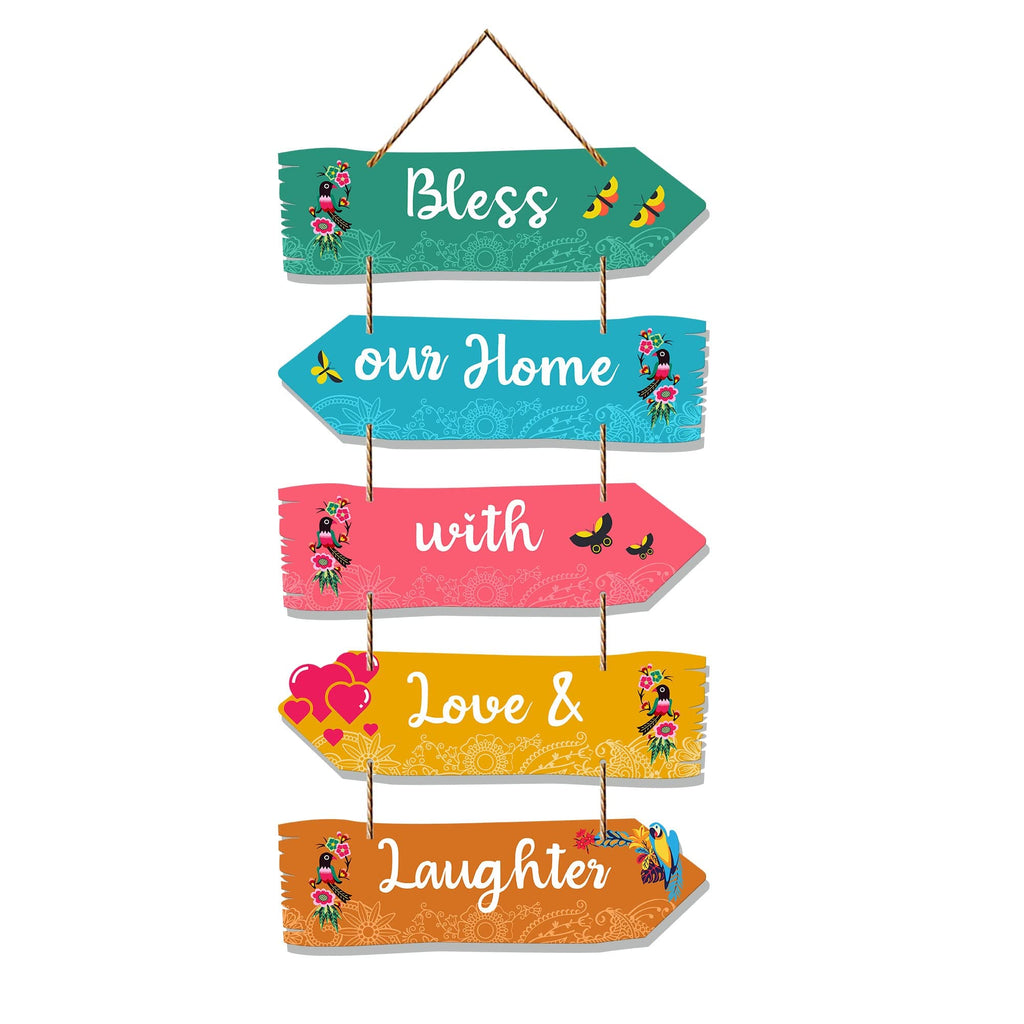 Artvibes Home Quotes Decorative Wall Art Mdf Wooden Wall Hanger For Living Room | Bedroom | Gifts | Wall Hangings For Home Decoration | Modern Decor Items | Art Painting (Wh_7303N), Set Of 5