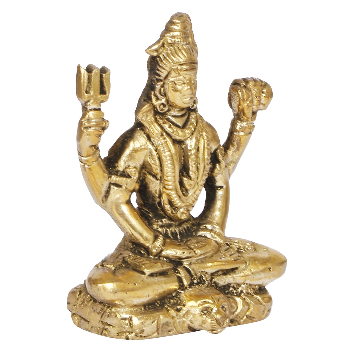 ARTVARKO Brass Shiva Mahadev Bholenath Tridev Shiv ji murti Statue for Home Office Temple & Gift(5.5x3x7.5 cm)