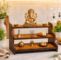 Wooden Mandir Shelf, Pooja Temple Wall Mount, Puja Decor, Idol Prayer Shelf