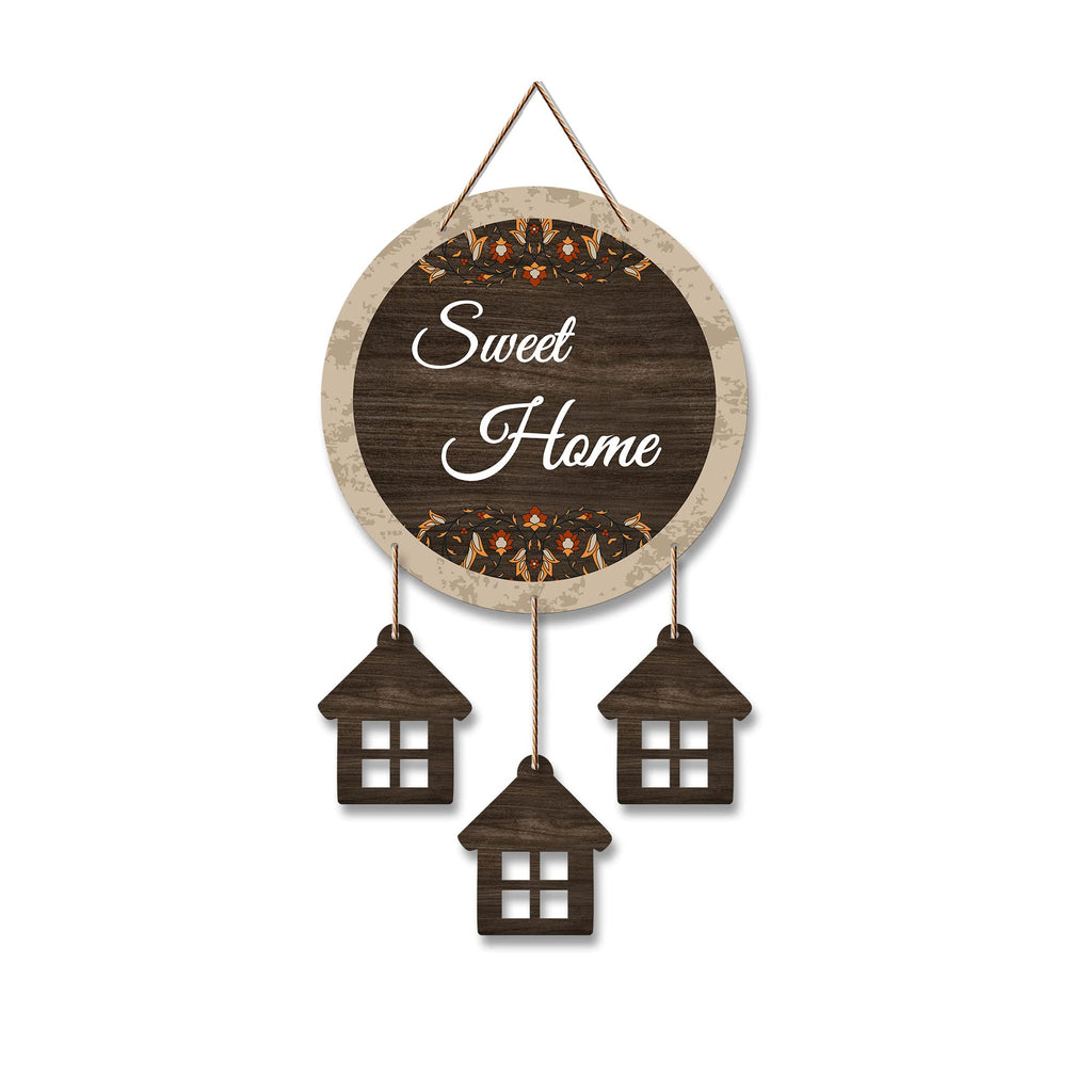 Artvibes Sweet Home Wooden Wall Hangings Decor For Home | Bed Room | Quotes Decor Item | Home Quotes Wall Hanging | Modern Decor Items | Wall Poster | Artworks Hangings | Unique Gift (WH_7209N)
