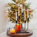 TIED RIBBONS Candle Holder Candlestick Holder Pillar Candle Stand for Home Decoration Dinner Table 5 Arms (Iron, 29.2 cm x 20.3 cm) - Decorations Items for Home Office Gifts Item