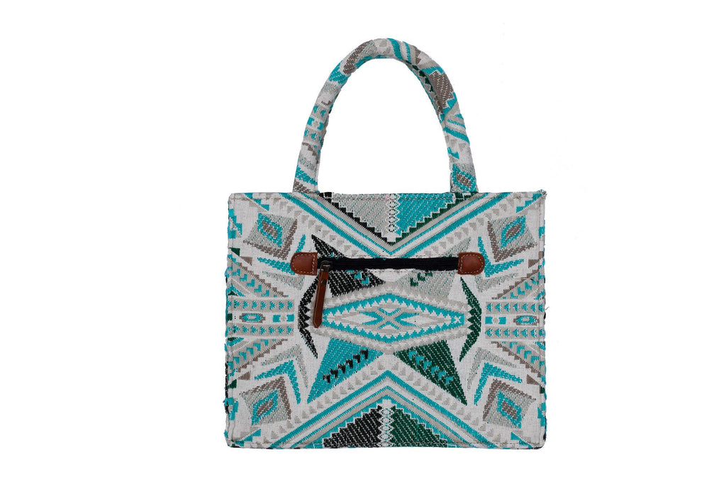 HOME DESIGN EXPORT Cotton Fabric Tote Bag (Multi,Medium)