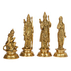ARTVARKO Brass Ram Darbar Murti Lord Rama Laxman and Sita Religious God Statue Spiritual Home Decor Pooja Temple Shrine Home Décor 9 Inches