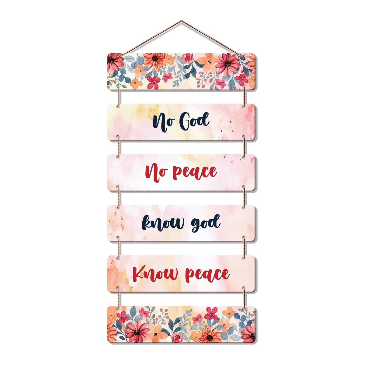 Artvibes Decorative Wall Hanging Wooden Art Decoration item for Living Room | Bedroom | Home Decor | Gifts | Quotes Decor Item | Wall Art For Hall | Mdf Wall Decoration, Set of 6 (WH_3214NR)