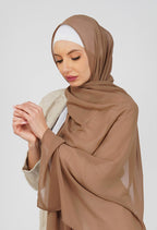 ANA Soft Chiffon Scarf/Stole/Hijab/Dupatta - Soft and Flowy Texture, Solid Pattern, Perfect Blend of Style and Comfort - Elegance for Every Occasion (Taupe)