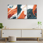 VIBECRAFTS Homcraft 3 Pieces Abstract Art Texture Canvas Wall Painting Fitted With Wooden Frame For Home | Office | Living Room | Gifts(PTVC3Pcs3_11506)