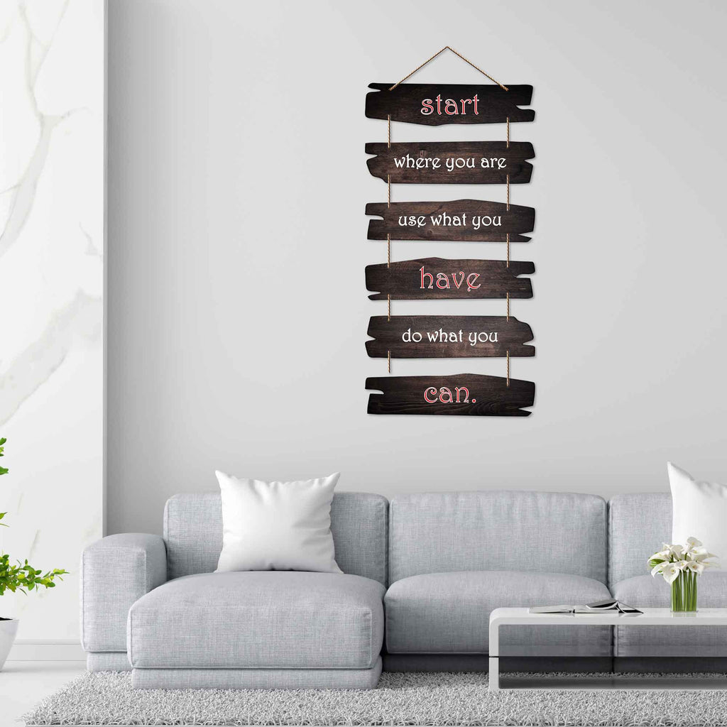 Artvibes Start Where You Are Wall Hanging Wooden Art | Quotes Decor Item | Wall Poster | Office Wall Decoration Items | Inspirational Quotes Wall Art | Mdf Wall Decoration | Gift Items (WH_3224N)