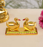 KridayKraft Swan Duck Shap Haldi,KumKum Holder,Chandan Roli Box,Love Birds Couple Duck Pair Chopda,Kumkum Dani,Chawal,Akshat,Haldi use for Pooja,Animal Showpiece & Return Gift Article...