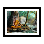 VIBECRAFTS Premium Wall Frame Painting of Peaceful God Buddha Digital Reprint Posters with Synthetic Wooden Frame Home, Office Decorative Gift Item(15 inch x 12 inch)(PFVC1Pcs2H_401)