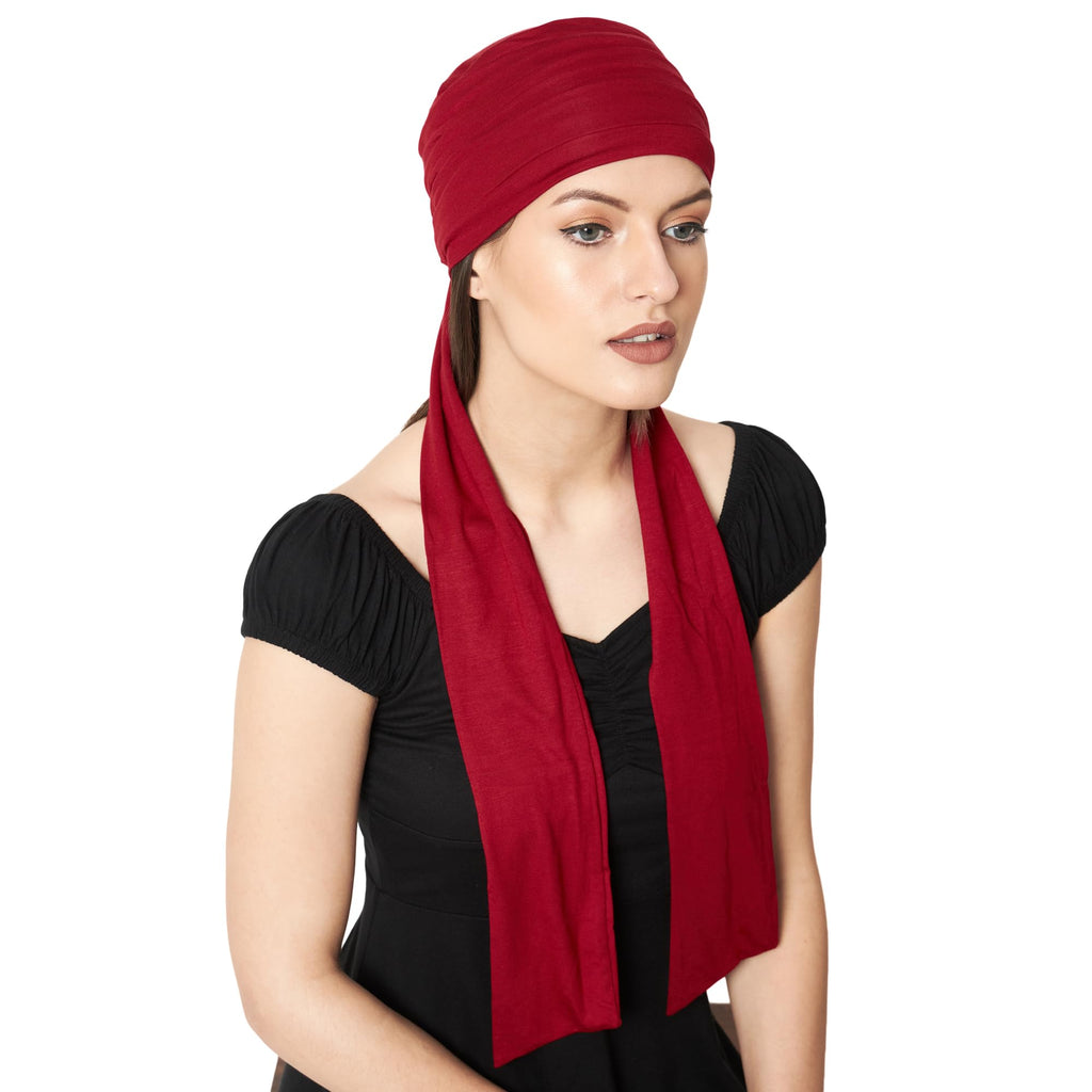 The Headscarves Women's Bamboo Viscose Prana Scarf (HS131_redrose)