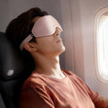 Travel Neck Pillow Set with Eye Mask, Black, U-Shape, Velvet, Premium Fiber Fill, for Flights and Road Trips, Button Closer, (Black)