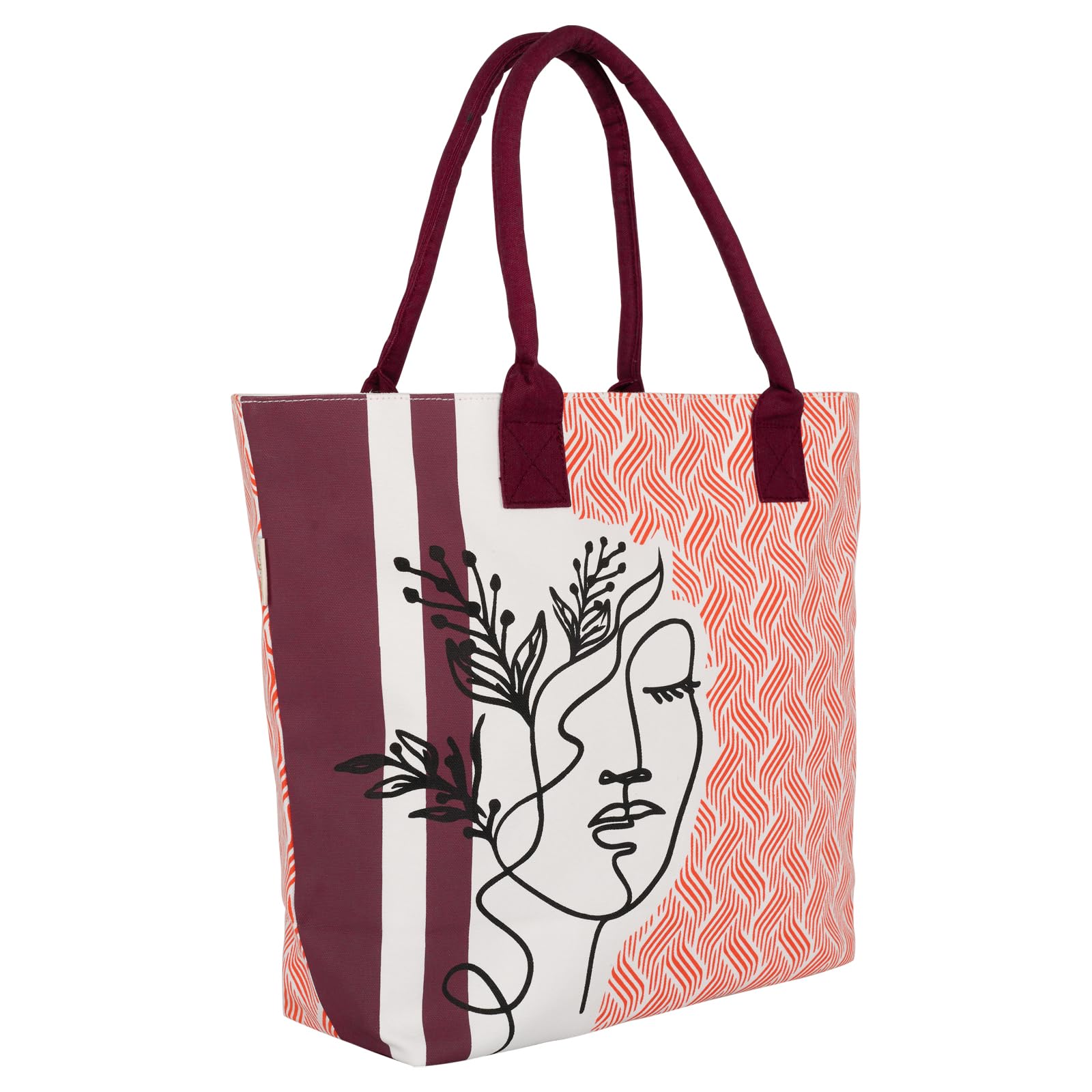 earthsave All Purpose Tote Bag - Girl| Printed Organic Multipurpose Cotton Bags | Cute Hand Bag for Girls | Best for College, Travel | Reusable Shopping Bag | Eco-Friendly Tote Bags