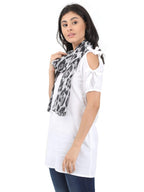 FabSeasons Women's Bold Leopard Printed Scarf, Stole & Shawl | Lightweight Cotton Fabric | Soft, Large Size Neck Wrap Accessory for All Seasons | 80 x 180 Cms