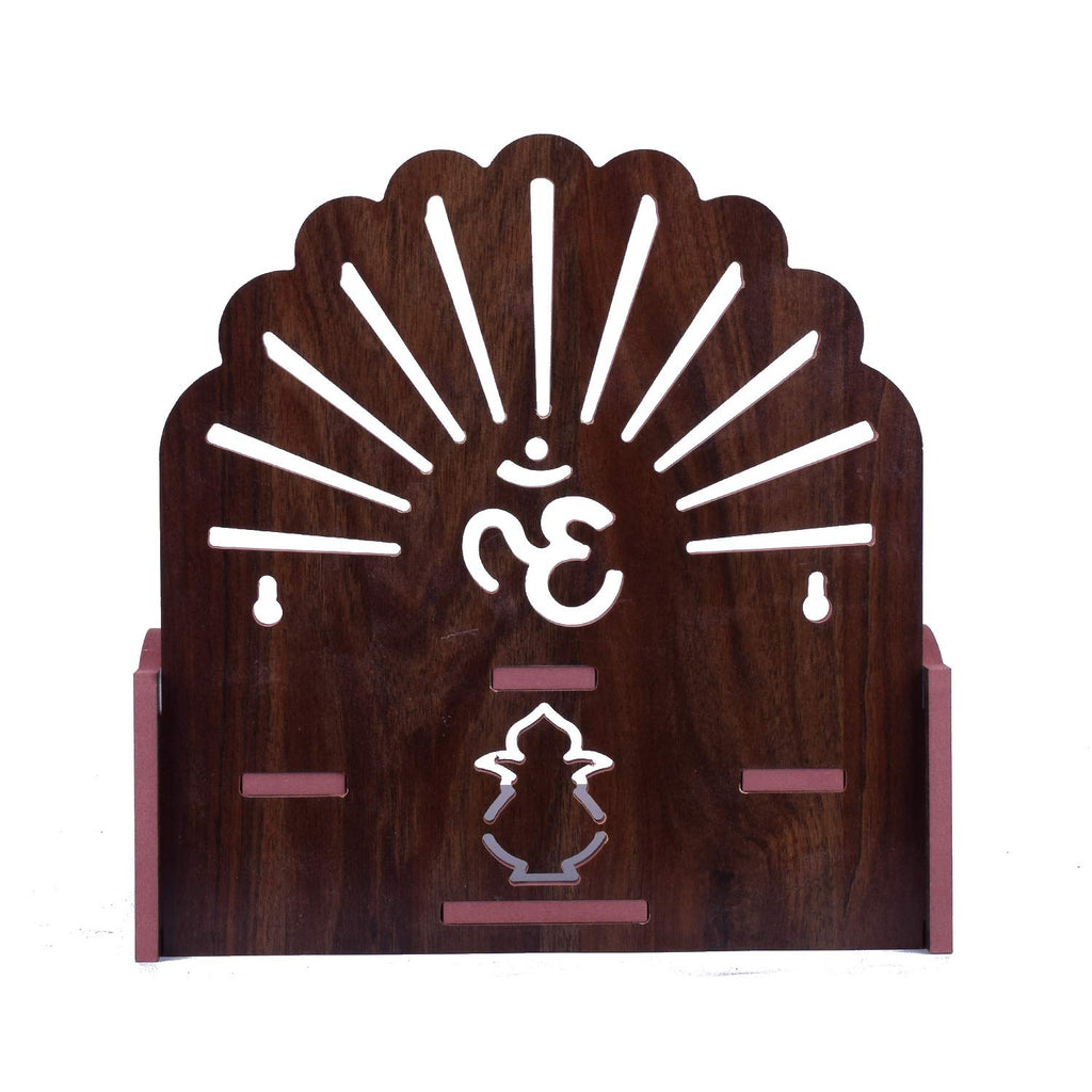 Lakhaji Beautiful MDF Wooden Temple Home Temple Pooja Mandir Wall Hanging and Table Top Home Mandir Temple Home Decor Beautiful Wooden Temple (Brown)