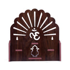 Lakhaji Beautiful MDF Wooden Temple Home Temple Pooja Mandir Wall Hanging and Table Top Home Mandir Temple Home Decor Beautiful Wooden Temple (Brown)