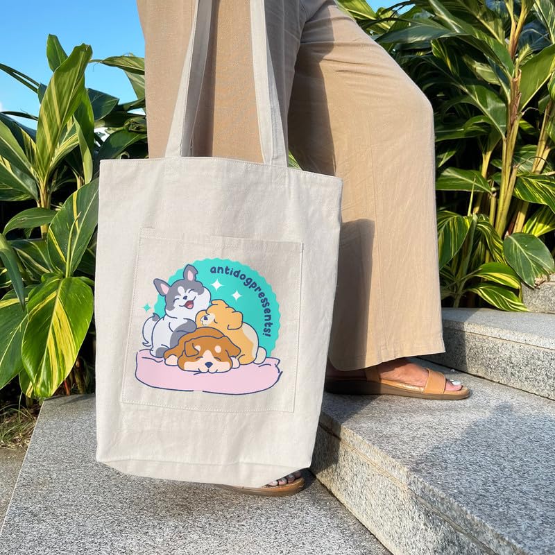 Zoomin Spacious Cotton Tote Bag with Zip Closure and Double Inner Pockets | Soft Fabric Shopping Bag with 60cm Long Handle | Multipurpose For Travel or Daily Essentials (Design - Do Your Own Thing)
