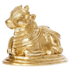 ARTVARKO Brass Shiv Ji Parvati Vehicle Nandi Bull Statue Idol Shiva Devotee Seated Sculpture Showpiece Decorative Home Décor Office Temple Puja 8 Inches