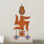 Artvibes Traditional Swastik Wall Hanging with Hamsa Hand & Evil Eye Charms | Wooden Vastu Decor for Home Entrance | Temple | Spiritual Hanging for Prosperity | Protection and Good Luck (WH_85104N)