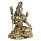 ARTVARKO Brass Lord Shiva Statue God Bholenath Shiv Shankar Idol Showpiece for Pooja Home Office Temple Decor Gift 4 Inch