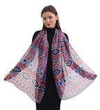 EH 100% Pure Mulberry Silk Scarf for Women, head scarf, neck scarf, hair scarf, digital printed long (22 X 72) (MC 4)