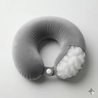 STYIDO Cotton 2 in 1 Foldable Neck Pillow with Eye Mask, Travel Pillow for Car, Train, Flights, Teddy Design, Multi Colour