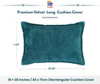 RD TREND® Corduroy Cushion Cover Set of 2, Striped Double Sided Decorative Throw Pillowcases for Sofa, Bed & Living Room Rectangular Long Cushion Covers 18x28 inches | Crash Blue