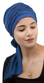 The Headscarves Women's Bamboo Viscose Prana Scarf (HS131_Classic Blue)