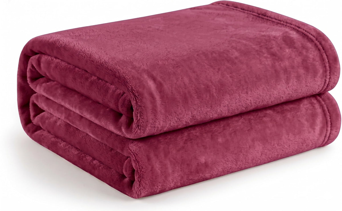 Cotton Bolls Textiles Cozy Plush AC Blanket for Single Bed, Lightweight All Season Blanket, Ultra Soft Blanket for AC Room, Mild Winter, Can Be Used as Bedsheet in Winter, 60x90 Inches, Maroon Kafalo