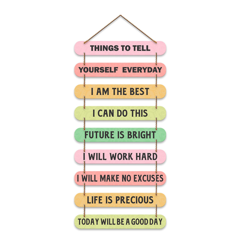 Artvibes Self Motivation Quotes MDF Wood Wall Hanger Ornaments | Quotes Decor Item | Motivational Wall Decor | Wall Poster | Graphic Art | Gift Items | Office Wall Decoration Items (WH_9304N)