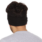 Gajraj Wide, Moisture Wicking and Non-Slip Exercise Workout Cotton Headband for Men and Women (Pack of 2) (Black-Black)