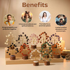 BHAGYA G Natural Crystal Mini Money Tree Set of 12 Crystal Trees with Different Gemstones for Good Luck Office and Home Decore Wealth Vastu Prosperity Decoration