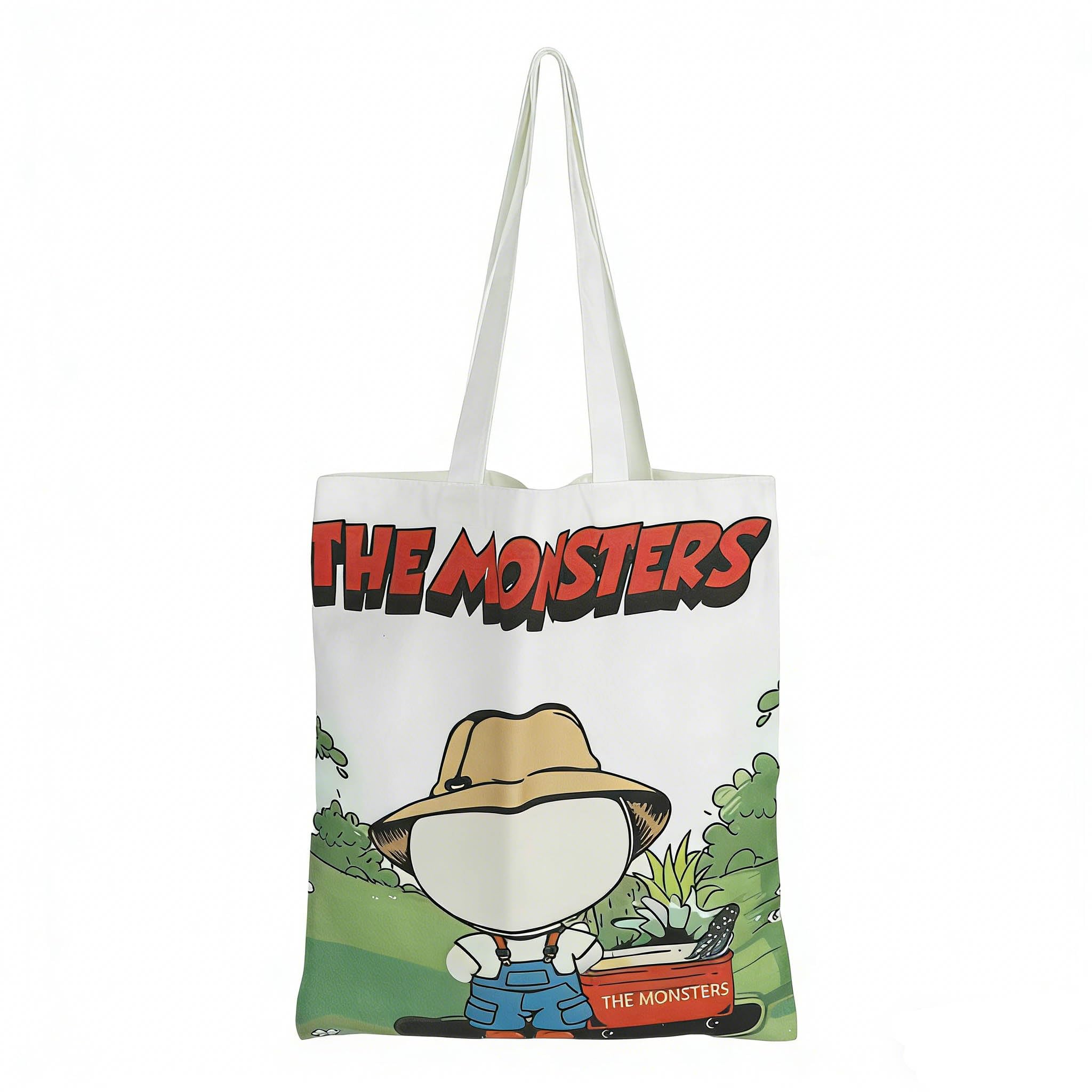 Fancyku Canvas Cartoon Doll Tote Bag for College and Daily Carry