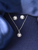 Clara 925 Silver Zuha Freshwater Pearl Pendant Earrings Chain for Women