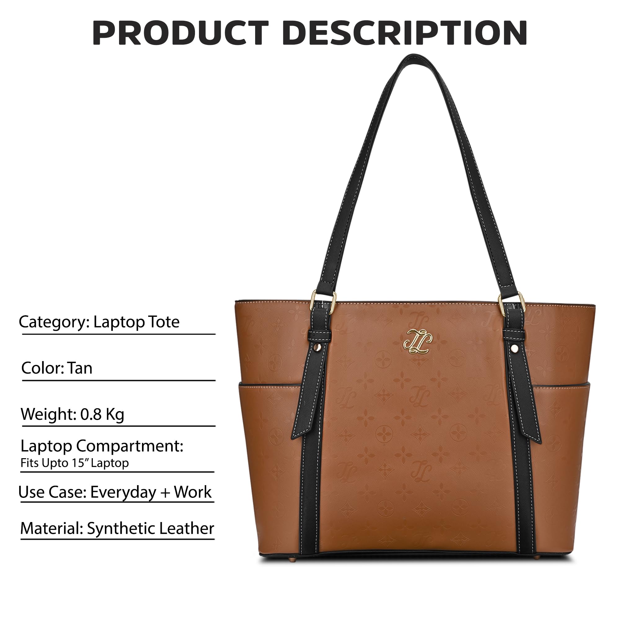 Lavie Signature Women's Harisburg Colourblock Tote Laptop Bag | Tote Laptop Bag for Work | Ladies Purse | Stylish Shoulder Bag | Gift for Women