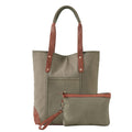 Mona B Canvas Tote Handbag for Women with Pouch perfect for Travel, College and office Use - Brown