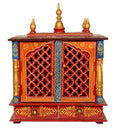 Kamdhenu Art and Craft Wood Home Temple (Blue_9 Inch X 18 Inch X 22 Inch)