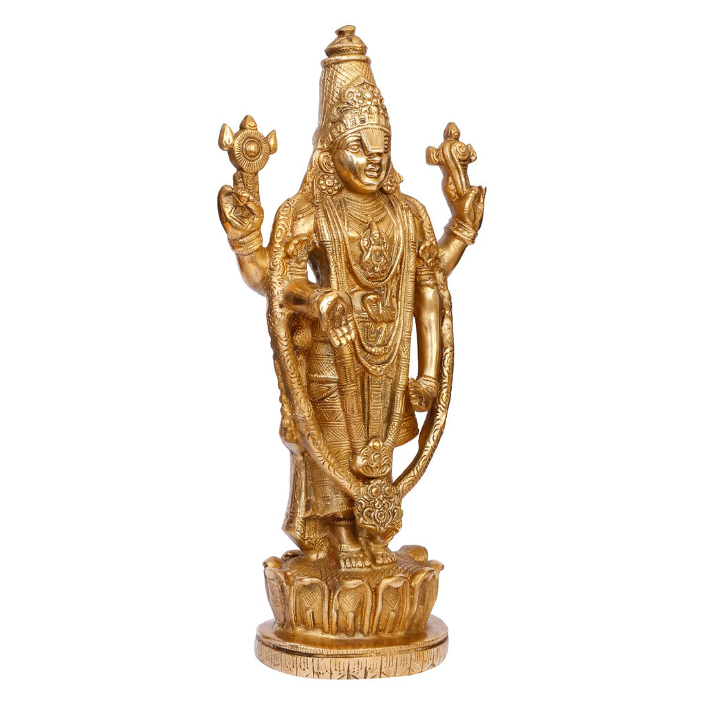 ARTVARKO Brass Lord Tirupati Blessing Balaji Statue God Venkateswara Incarnation of Vishnu Sculpture for Health Wealth Figurine Home Decor Height 16 Inches
