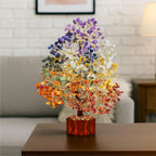 HOMIFLY 300 Beads Crystal Tree/7 Chakra Crystal Tree/Showpiece Good Luck and Positive Energy/Showpiece for Living Room/Natural Healing Gemstones Money Tree/Lucky Tree for Good Luck (Multicolor)