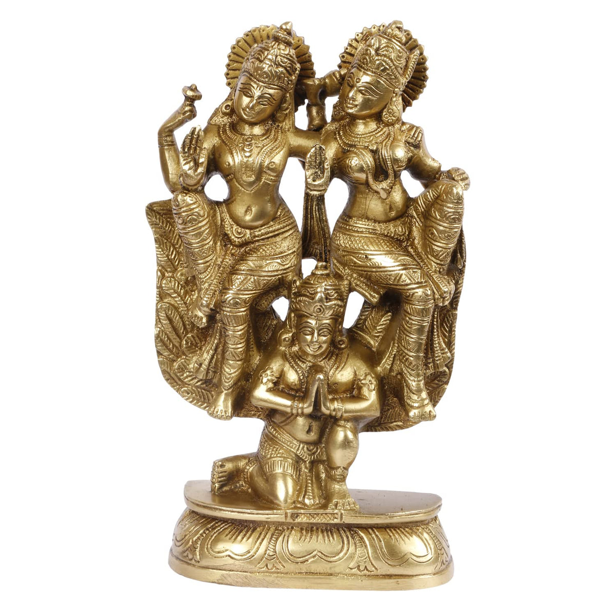 ARTVARKO Brass Laxmi Vishnu Riding On Garuda Lakshmi Narayan Sculpture Decorative Idols Statue for Home Décor Mandir Pooja Temple Gift 8.5 Inch.